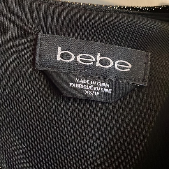 Gold Bebe bodycon mini dress with beaded details - Picture 4 of 5